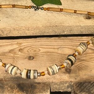 Elegant Beaded Necklace in Earth Tones